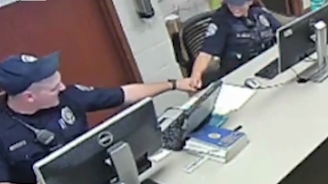Officers shown on video punches while discussing Karen Garner's arrest on June 26, 2020. 