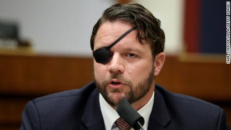 House Homeland Security Committee member Dan Crenshaw questions witnesses during a hearing on &quot;worldwide threats to the homeland&quot; in the Rayburn House Office Building on Capitol Hill, September 17, 2020.