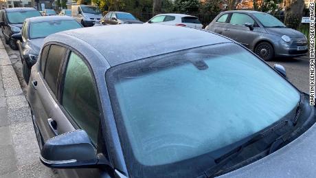 
Due to near-record dry weather, late-season frost has hit all over the UK, including London, where cars were frosted over in the white crystals in early April.