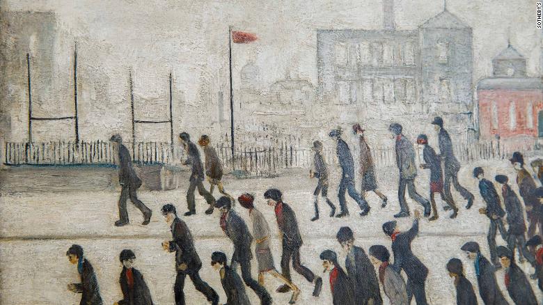 L.S. Lowry's 'Going to the Match' painting expected to sell at auction for up to $  4 milioni