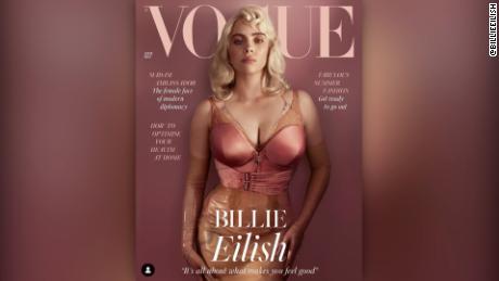 Billie Eilish has a new look on the cover of Britsh Vogue.