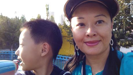 Dai Xiao Lei and her son in Beijing, China.