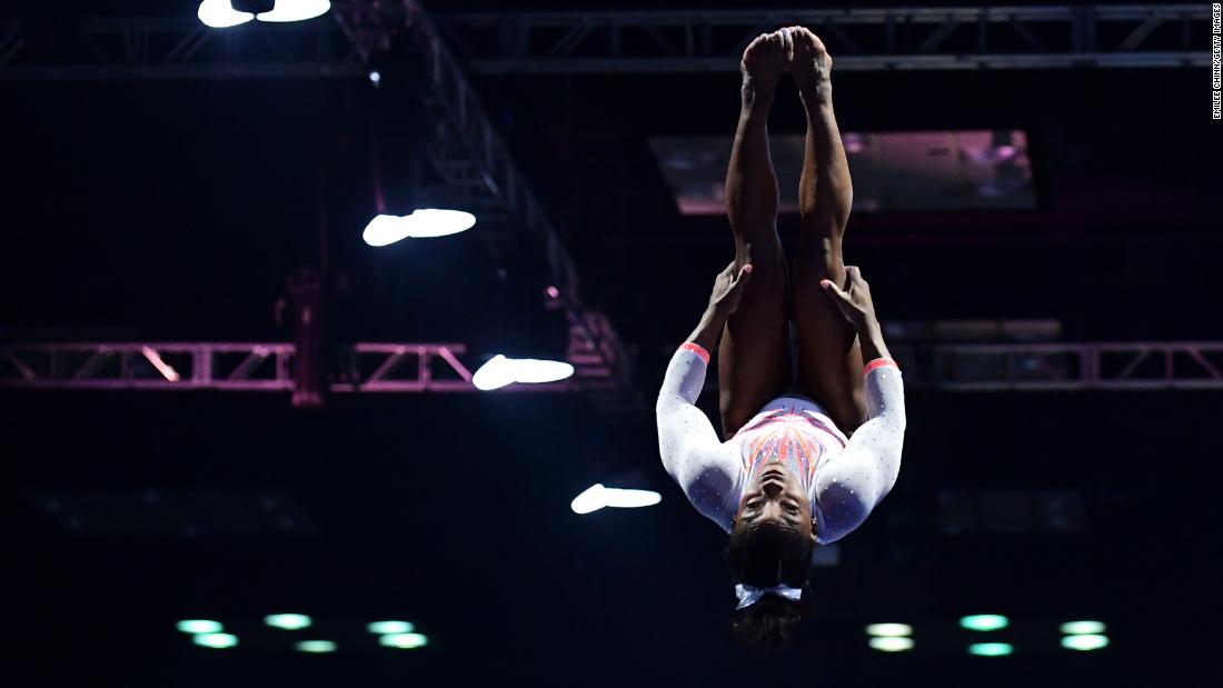 Biles becomes &lt;a href=&quot;https://www.cnn.com/2021/05/23/us/simone-biles-yurchenko-double-pike-trnd/index.html&quot; target=&quot;_blank&quot;&gt;the first woman in history to land a Yurchenko double pike vault in competition&lt;/a&gt; during the GK US Classic in May 2021.