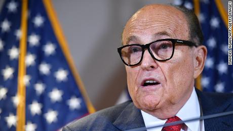 Trump's personal lawyer Rudy Giuliani speaks during a press conference at the Republican National Committee headquarters in Washington, DC, on November 19, 2020. (Photo by MANDEL NGAN / AFP) (Photo by MANDEL NGAN/AFP via Getty Images)