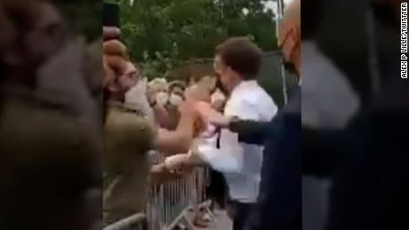 French President Emmanuel Macron slapped by member of public 