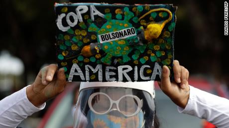 Protests have been staged against Brazil hosting the Copa America.