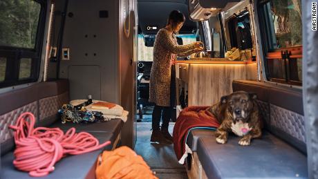 The Airstream Interstate 24X offers comfortable sleeping arrangments for two people and tie-downs on the cieling, walls and floor for gear.