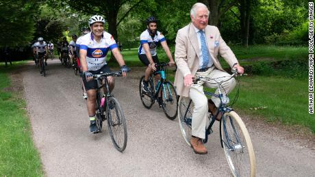 It&#39;s the Prince of Wheels (come on, let us have that one). Sorry, obviously we mean the Prince of Wales, who hopped on a bike with members of the British Asian Trust for a short ride to kick off the charity&#39;s &quot;Palace on Wheels&quot; cycling event at Highgrove on Thursday in Tetbury, England.  