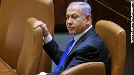 Israel&#39;s Prime Minister Benjamin Netanyahu attends the special session in the Knesset on June 13.
