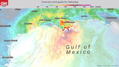 The area of low pressure in the Gulf of Mexico could impact the Gulf Coast states this weekend.