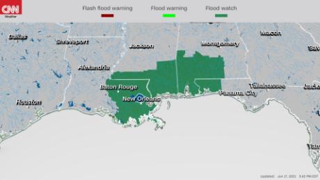 Coastal flood warnings and advisories, flash flood watches along the Gulf Coast
