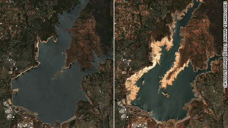 Satellite images show extreme drought drying up California reservoirs