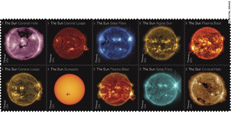 New stamps celebrate a decade of watching the sun from space