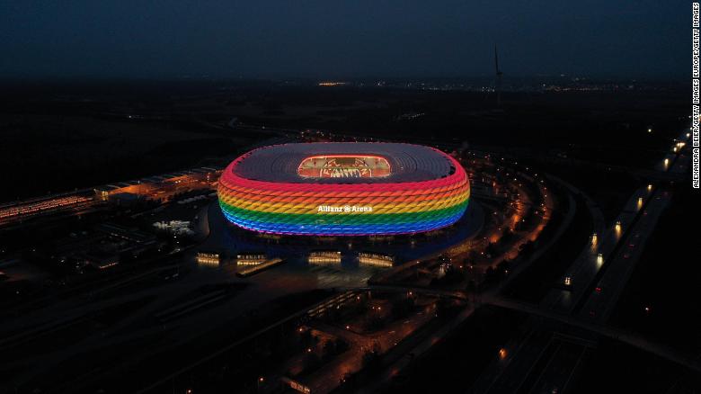 Calls made for Germany's Euro 2020 game against Hungary to be played in rainbow-colored stadium