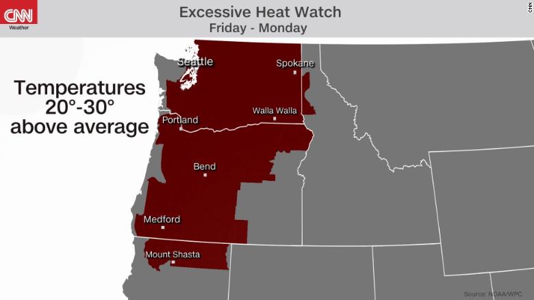 Pacific Northwest expected to endure oppressive heat this weekend amid the West's drought misery