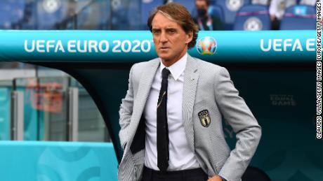 Roberto Mancini has lit up the Euros with his Giorgio Armani suit.