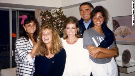Rory Green (second from left) shared this family portrait including sister Tracy; mother Jackie Collins; father Oscar Lerman; and sister Tiffany.
