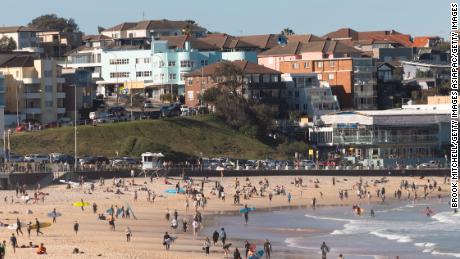 People visit Bondi Beach in Sydney, Australia, during a city-wide lockdown on Sunday.