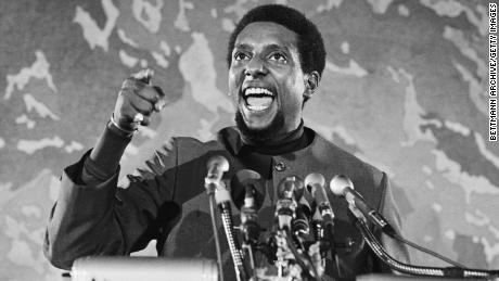 Stokely Carmichael speaks at an April 1970 civil rights gathering in Washington. 