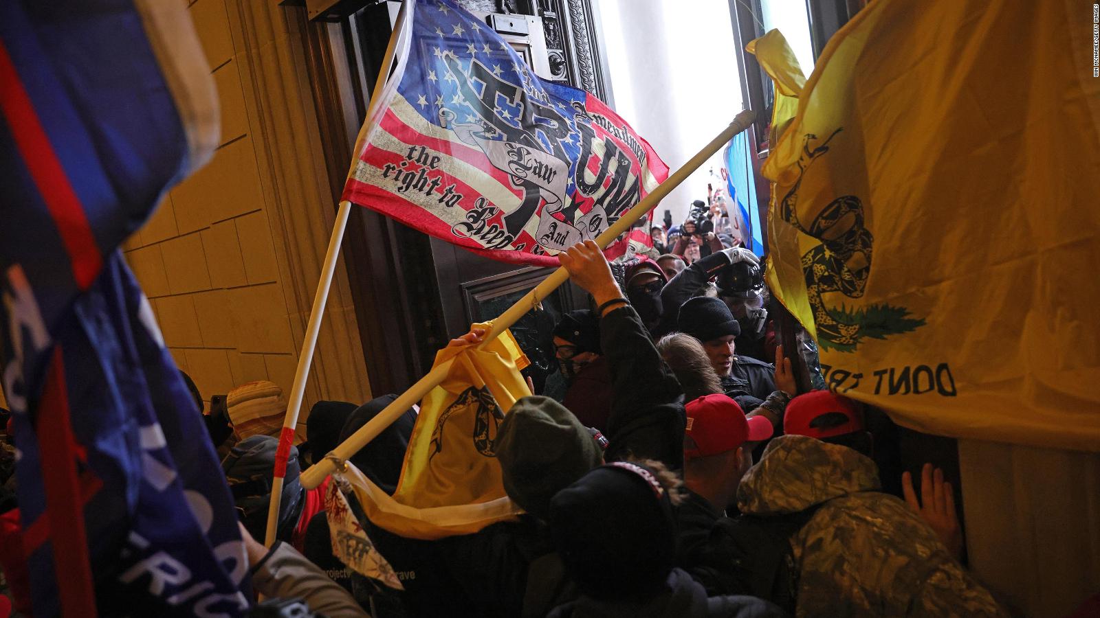 Rioters supporting U.S. President Donald Trump break into the U.S. Capitol on January 06, 2021 in Washington, DC.