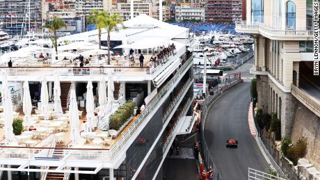 Leclerc rides during qualifying for the Monaco Grand Prix on May 22, 2021 in Monte-Carlo.