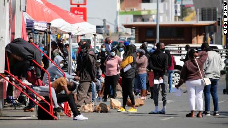 People queue for Covid-19 testing in Windhoek, Namibia.