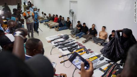 Haiti&#39;s police chief described the men presented at the press conference as attackers that have been apprehended.