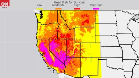 Very high heat risk in much of the Southwest from NOAA NWS