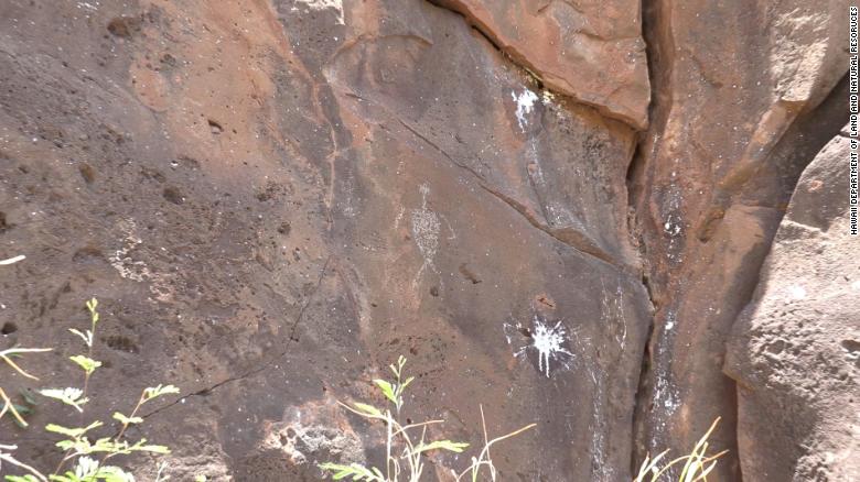 在历史悠久的悬崖雕刻被彩弹破坏后，夏威夷当局寻求帮助