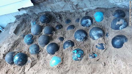 Home renovation leads to the discovery of over 150 bowling balls under a family&#39;s porch 