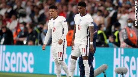 England's Jadon Sancho and Marcus Rashford have been the target of racist abuse.
