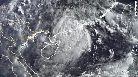 This satellite image shows Typhoon Cempaka on Tuesday morning.