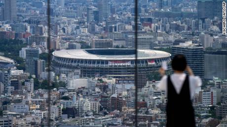 Uma visão geral do Estádio Nacional de Tóquio.