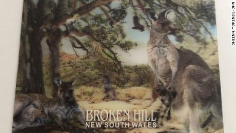 A postcard of the New South Wales town of Broken Hill, sent by the journalist&#39;s mother to London.