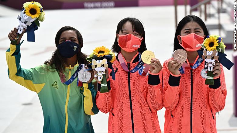 Teenage kicks at the Olympics' first women's skateboarding final as 13-year-old Momiji Nishiya takes gold