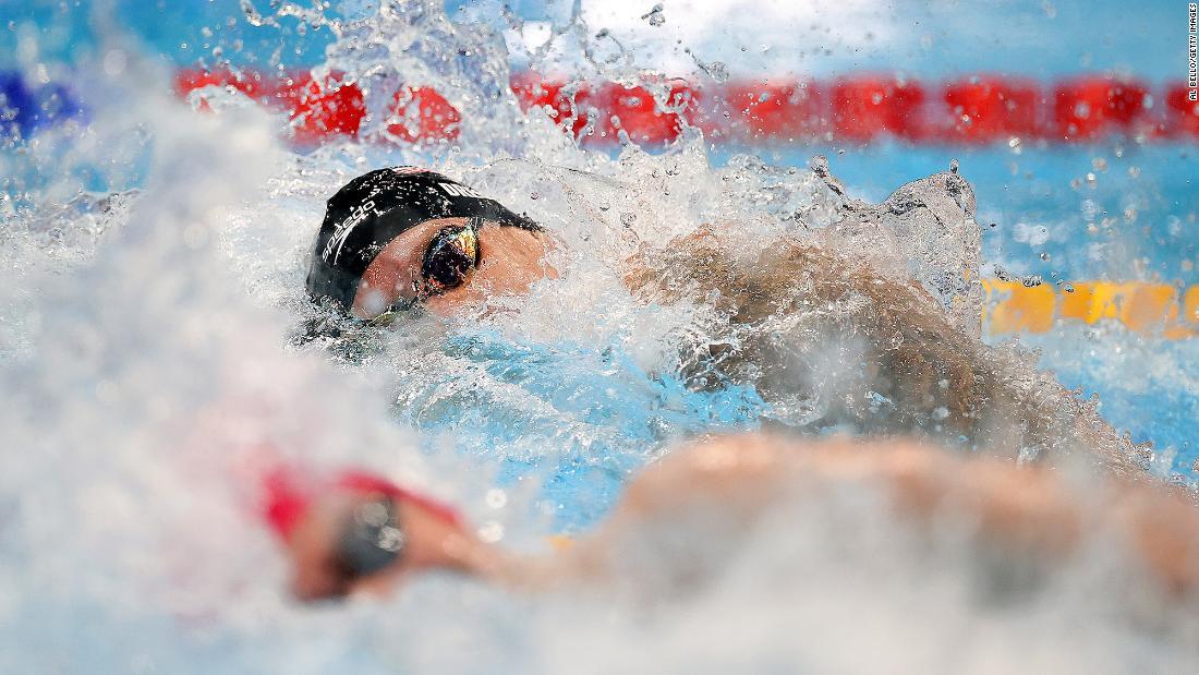 American swimmer Caeleb Dressel, top, competes in the 100-meter freestyle final on July 29. With an &lt;a href=&quot;https://www.cnn.com/world/live-news/tokyo-2020-olympics-07-28-21-spt/h_63baf0a0f201fe751bcbe93b78f86bc7&quot; target=&quot;_blank&quot;&gt;Olympic record time&lt;/a&gt; of 47.02 seconds, he won his fourth career gold medal and his second in Tokyo. He won the race by just .06 seconds.