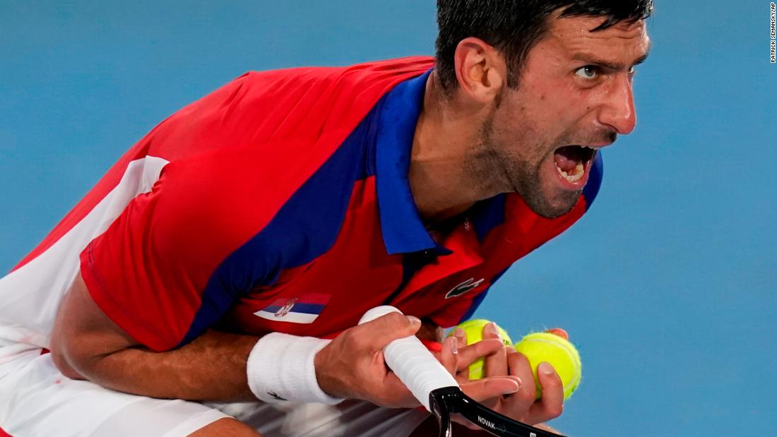 The world&#39;s top-ranked tennis player, Serbia&#39;s Novak Djokovic, reacts during his semifinal match against Germany&#39;s Alexander Zverev on Friday, July 30. Zverev won 1-6, 6-3, 6-1, ending Djokovic&#39;s &lt;a href=&quot;https://www.cnn.com/world/live-news/tokyo-2020-olympics-07-30-21-spt/h_9febcc9aa1b72eb9df5e9c8a6b60d055&quot; target=&quot;_blank&quot;&gt;quest for a &quot;Golden Slam.&quot;&lt;/a&gt; Djokovic has already won the Australian Open, the French Open and Wimbledon this year. He was looking to add an Olympic gold and then a US Open title later in the year. The only person in history to win all five in one calendar year was Steffi Graf in 1988. 