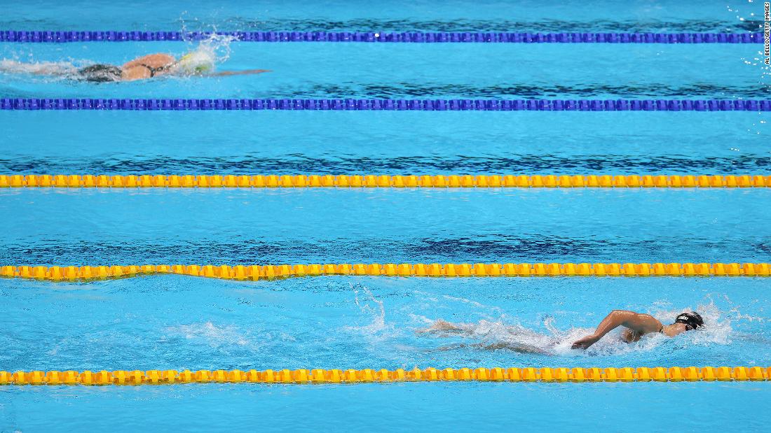 The United States&#39; Katie Ledecky leads Australia&#39;s Ariarne Titmus during the 800-meter freestyle on July 31. &lt;a href=&quot;https://www.cnn.com/world/live-news/tokyo-2020-olympics-07-30-21-spt/h_54e2fe78b366440913795bbeafb5f449&quot; target=&quot;_blank&quot;&gt;Ledecky won the event for the third straight Olympics.&lt;/a&gt; Titmus took the silver.