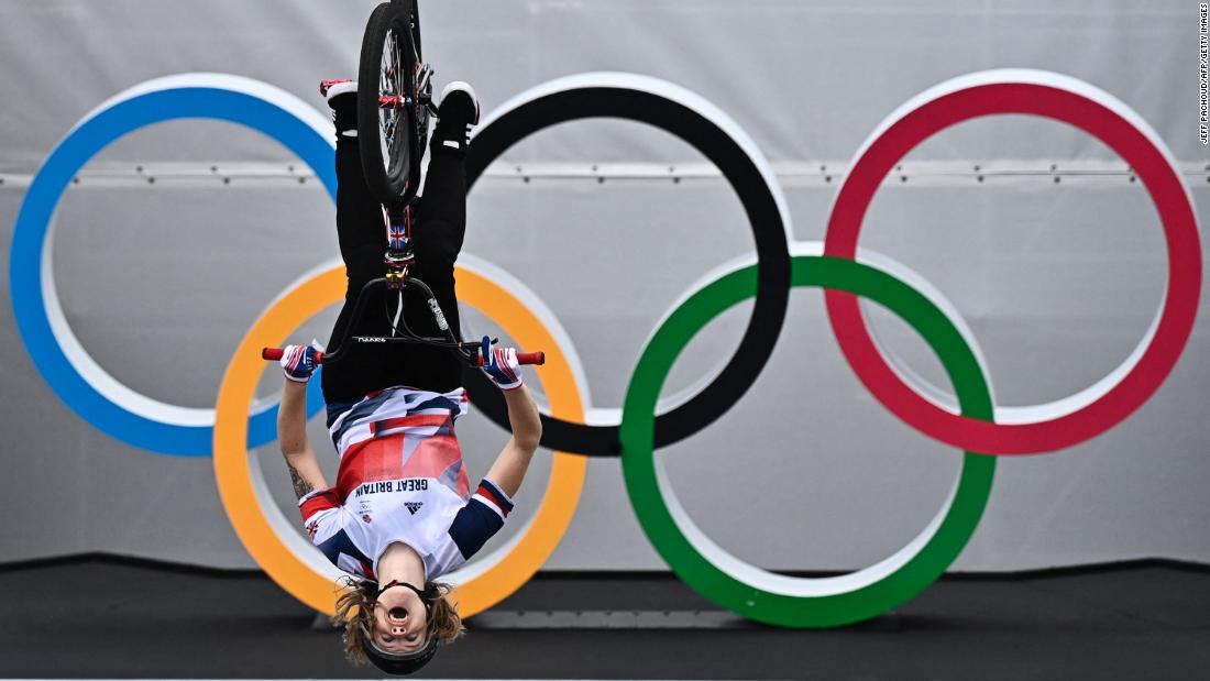 Great Britain&#39;s Charlotte Worthington competes in BMX freestyle on July 31. &lt;a href=&quot;https://www.cnn.com/world/live-news/tokyo-2020-olympics-08-01-21-spt/h_eb8e9933ba3a3896d7a5f838985b580e&quot; target=&quot;_blank&quot;&gt;She would go on to win gold.&lt;/a&gt;