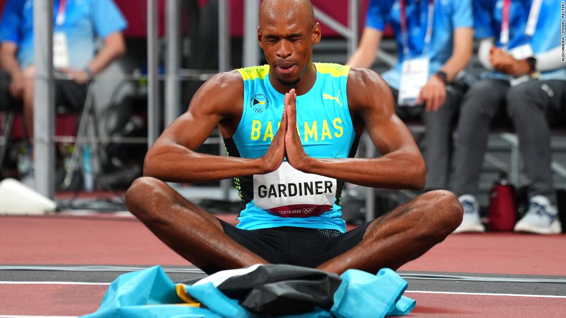 The Bahamas&#39; Steven Gardiner reacts after&lt;a href=&quot;https://www.cnn.com/world/live-news/tokyo-2020-olympics-08-05-21-spt/h_fbfe1128351faa8afe40eb53969f98df&quot; target=&quot;_blank&quot;&gt; winning gold in the men&#39;s 400 meters&lt;/a&gt; on August 5.