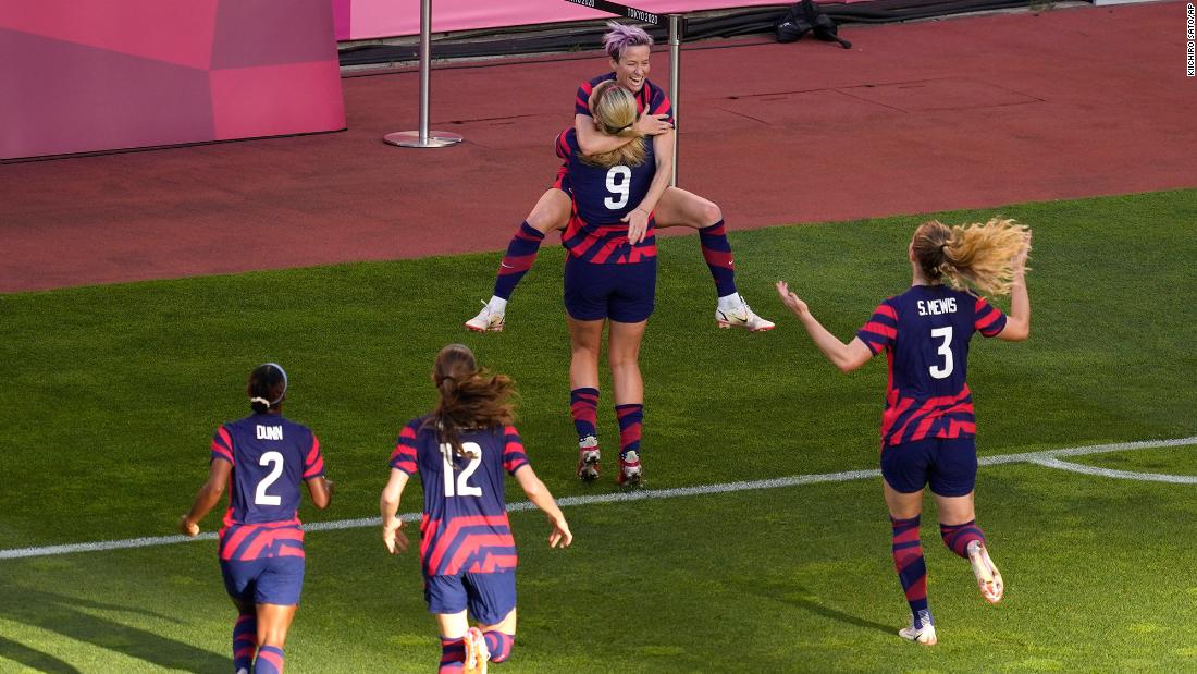The United States&#39; Megan Rapinoe celebrates with her teammates after scoring the opening goal of the bronze-medal match against Australia on August 5. It was an Olimpico goal, which is a goal straight from a corner kick, and she later added another score as &lt;a href=&quot;https://www.cnn.com/world/live-news/tokyo-2020-olympics-08-05-21-spt/h_3d38ca534ac779dbd51a3419ada50589&quot; target=&quot;_blank&quot;&gt;the United States won 4-3.&lt;/a&gt;