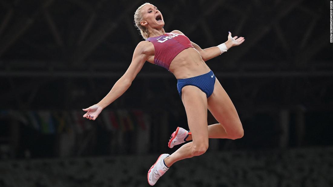The United States&#39; Katie Nageotte celebrates after clearing the bar in the pole vault final on August 5. Nageotte cleared a height of 4.90 meters &lt;a href=&quot;https://www.cnn.com/world/live-news/tokyo-2020-olympics-08-05-21-spt/h_202cff9a9f8ad6a09d05f0698f05d506&quot; target=&quot;_blank&quot;&gt;to win the gold.&lt;/a&gt;