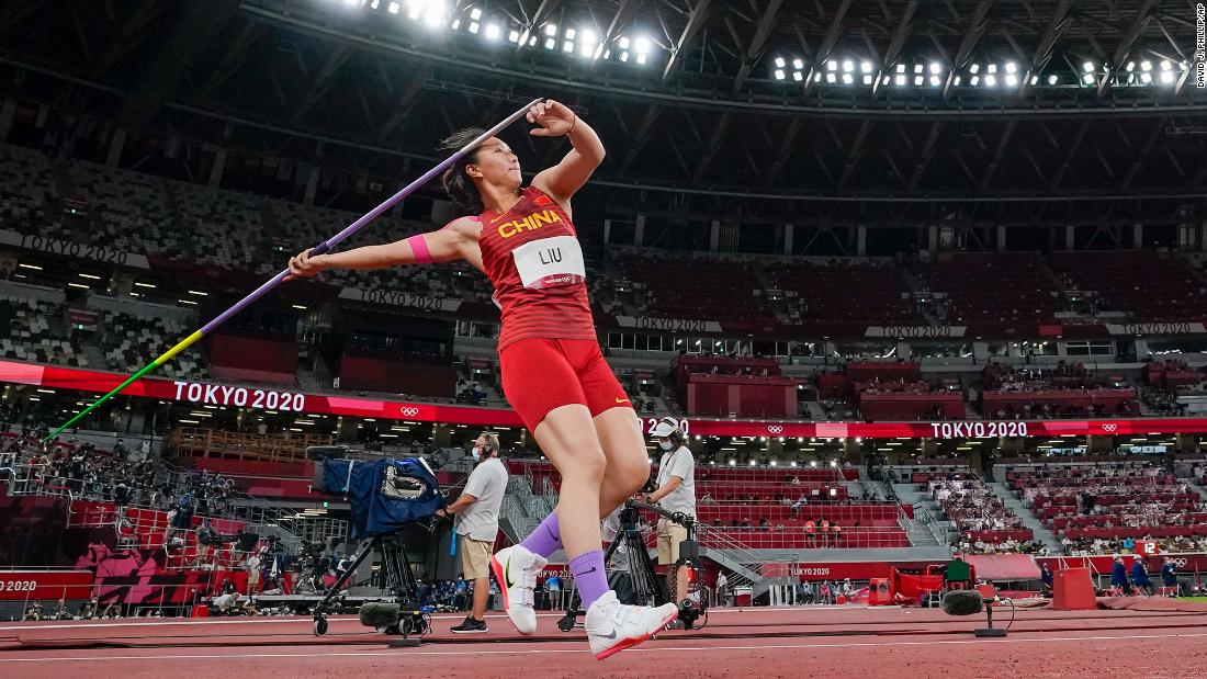 China&#39;s Liu Shiying competes in the &lt;a href=&quot;https://www.cnn.com/world/live-news/tokyo-2020-olympics-08-06-21-spt/h_5fff32ba0db7c8df821a21f71967b380&quot; target=&quot;_blank&quot;&gt;javelin final&lt;/a&gt; on August 6. Her first throw of 66.34 meters was enough to secure the gold medal.