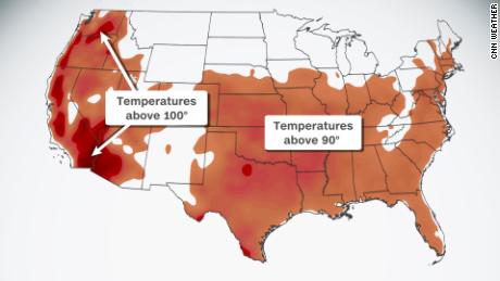 Maximum temperatures will soar above 90 degrees for much of the US this week. Combine this with the humidity in some areas and it will feel much hotter. 