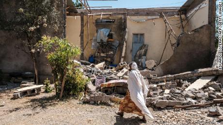 A house damaged in fighting in the Tigrayan city of Wukro, as Ethiopian government-aligned forces entered in March.