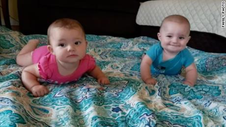 Rileigh and Ryan Rigney, 7-month-old twins, were swept away in Saturday&#39;s flooding.