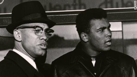 Malcolm X (left) and Muhammad Ali (right) are shown in a scene from the documentary. 