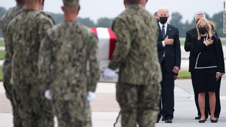 Amid turmoil and grief, Jill Biden travels to visit face-to-face with military families