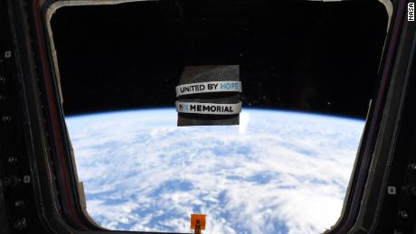Cassidy took a photo of a piece of steel and wristbands from the 9/11 museum while on the space station.