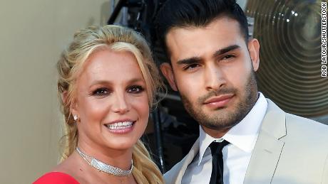 Britney Spears and Sam Asghari at the &quot;Once Upon a Time in Hollywood&quot; film premiere in Los Angeles.